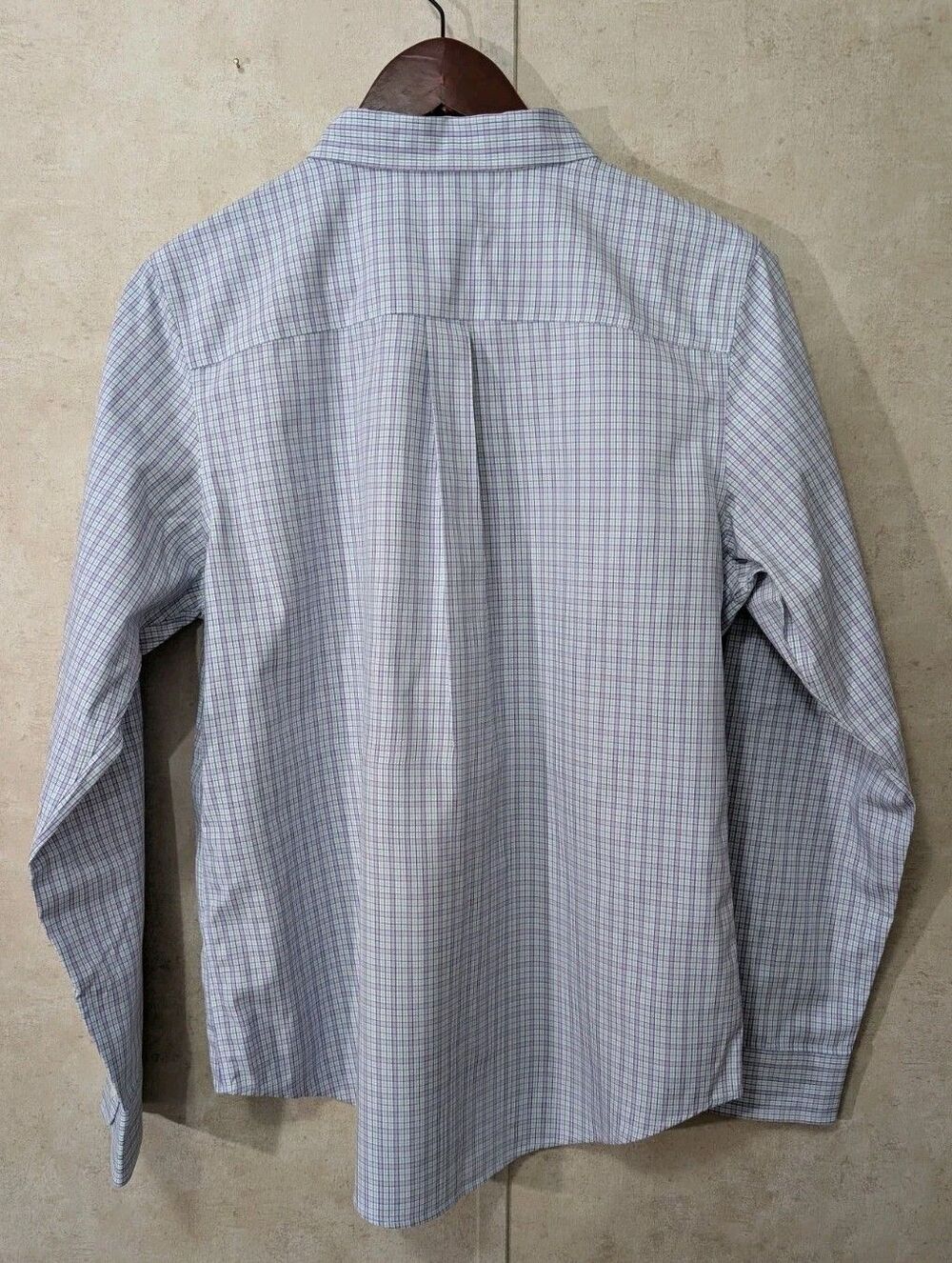 LL Bean Shirt Men’s M Purple Plaid Wrinkle Resistant Button Up Long Sleeve - Picture 3 of 8